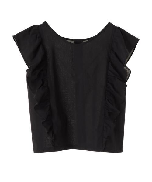 earth music&ecology（アースミュージックアンドエコロジー）の「・ラッフルスリーブブラウス（シャツ/ブラウス・レディース・ブラック/レッド/オフホワイト/ブルーグリーン・FREE）」の10枚目の写真