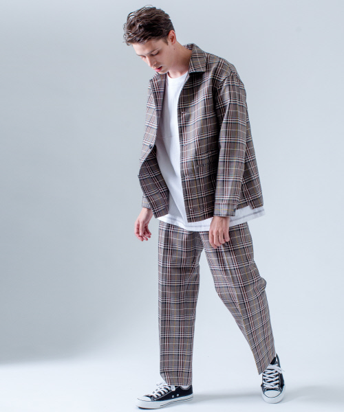 ABAHOUSE(アバハウス)の「【セットアップ対応】ビッグ チェック ワイドパンツ(その他パンツ・メンズ・ブラウン・44/46/48)」の2枚目の写真