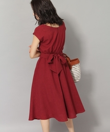 Andemiu | バックリボンムジフレアワンピース804946(ワンピース)