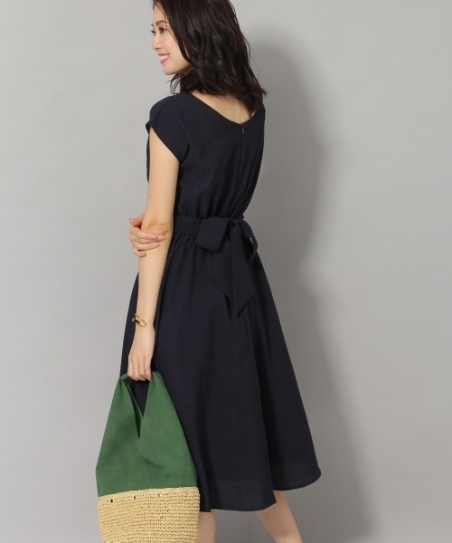 Andemiu（アンデミュウ）の「バックリボンムジフレアワンピース804946（ワンピース・レディース・ネイビー/ブラウン・FREE）」の5枚目の写真