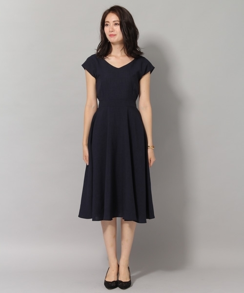 Andemiu（アンデミュウ）の「バックリボンムジフレアワンピース804946（ワンピース・レディース・ネイビー/ブラウン・FREE）」の8枚目の写真