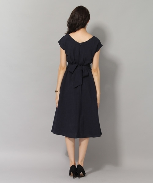 Andemiu（アンデミュウ）の「バックリボンムジフレアワンピース804946（ワンピース・レディース・ネイビー/ブラウン・FREE）」の10枚目の写真