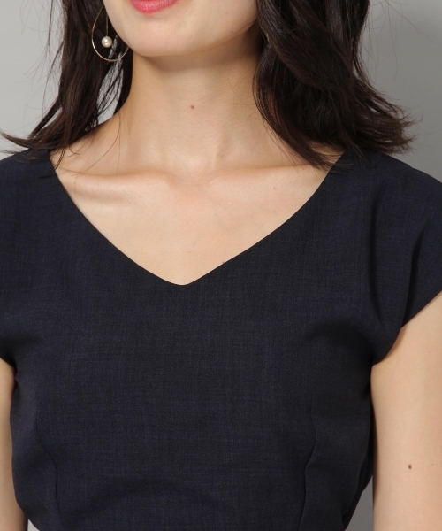 Andemiu（アンデミュウ）の「バックリボンムジフレアワンピース804946（ワンピース・レディース・ネイビー/ブラウン・FREE）」の11枚目の写真