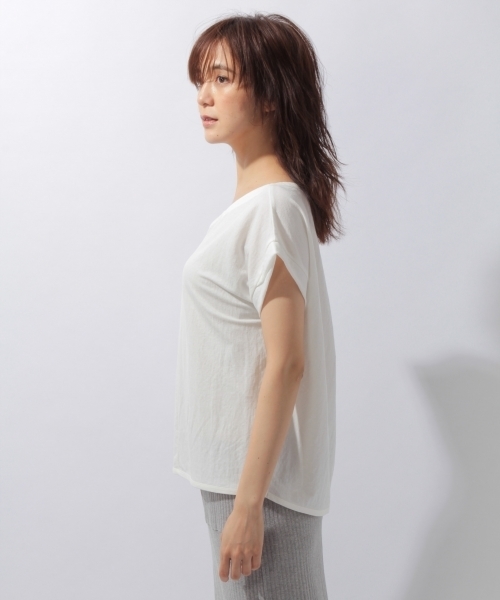 laboratory work（ラボラトリーワーク）の「バックタックユルＶネックプルオーバー（Tシャツ/カットソー・レディース・ホワイト/ブラック/オレンジ・MEDIUM）」の9枚目の写真