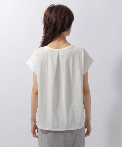 laboratory work（ラボラトリーワーク）の「バックタックユルＶネックプルオーバー（Tシャツ/カットソー・レディース・ホワイト/ブラック/オレンジ・MEDIUM）」の10枚目の写真