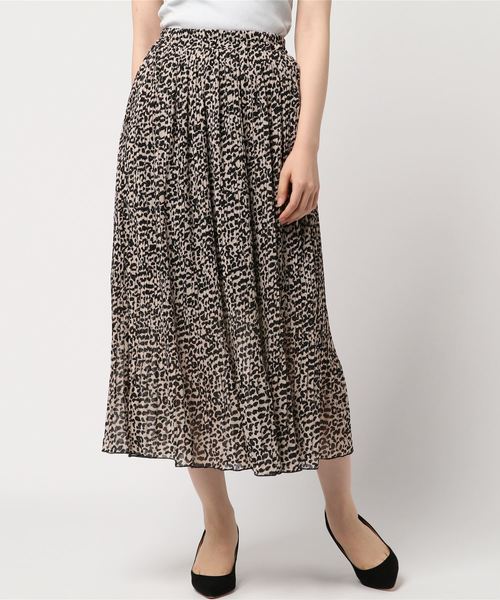 SpRay（スプレイ）の「ヒョウ柄消しプリーツスカート（スカート・レディース・ブラック/ベージュ・FREE）」の6枚目の写真