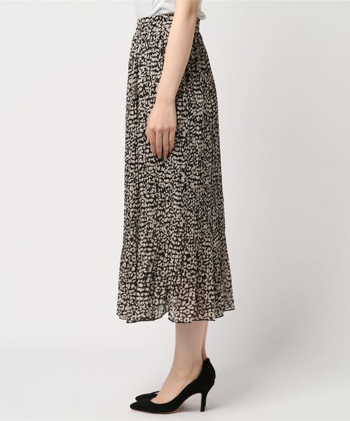 SpRay（スプレイ）の「ヒョウ柄消しプリーツスカート（スカート・レディース・ブラック/ベージュ・FREE）」の3枚目の写真