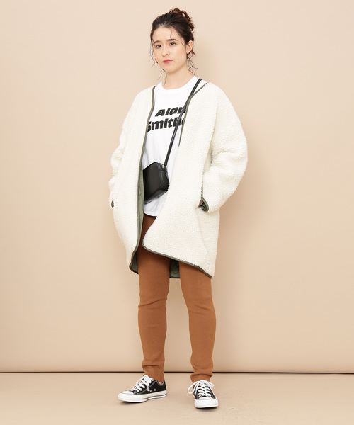 ADAM ET ROPE'（アダムエロペ）の「ソリッドスリットレギンス（レギンス/スパッツ・レディース・ライトグリーン/キャメル/キナリ/ブラック・FREE）」の7枚目の写真