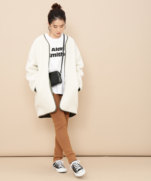 ADAM ET ROPE'（アダムエロペ）の「ソリッドスリットレギンス（レギンス/スパッツ・レディース・ライトグリーン/キャメル/キナリ/ブラック・FREE）」の14枚目の写真