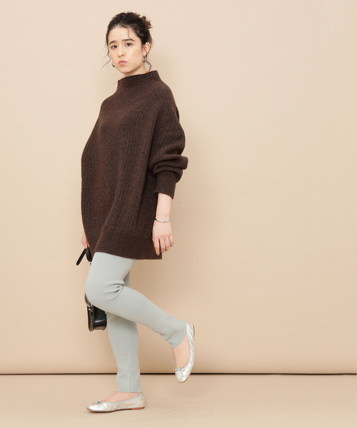 ADAM ET ROPE'（アダムエロペ）の「ソリッドスリットレギンス（レギンス/スパッツ・レディース・ライトグリーン/キャメル/キナリ/ブラック・FREE）」の15枚目の写真