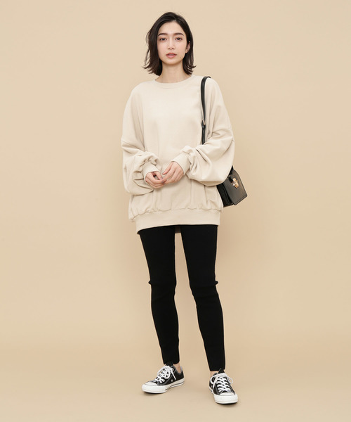 ADAM ET ROPE'（アダムエロペ）の「ソリッドスリットレギンス（レギンス/スパッツ・レディース・ライトグリーン/キャメル/キナリ/ブラック・FREE）」の17枚目の写真