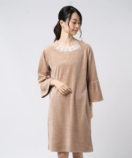 flower（フラワー）の「シャンパンワンピース（ワンピース・レディース・ブラック/ベージュ・FREE）」の6枚目の写真