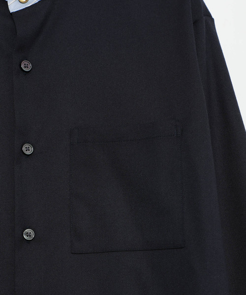 STUDIOUS（ステュディオス）の「【STUDIOUS】ソフトウォームクロスクレリックバンドカラーシャツ（シャツ/ブラウス・メンズ・ダークグレー/ベージュ/ネイビー・1/2/3）」の11枚目の写真