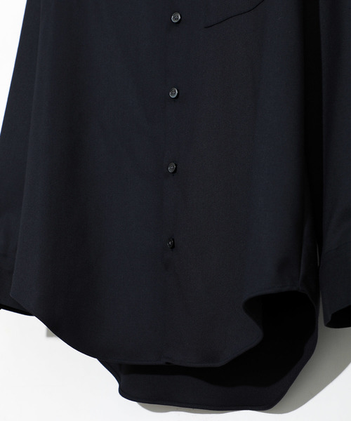 STUDIOUS（ステュディオス）の「【STUDIOUS】ソフトウォームクロスクレリックバンドカラーシャツ（シャツ/ブラウス・メンズ・ダークグレー/ベージュ/ネイビー・1/2/3）」の6枚目の写真