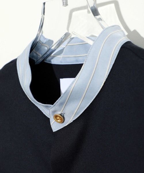 STUDIOUS（ステュディオス）の「【STUDIOUS】ソフトウォームクロスクレリックバンドカラーシャツ（シャツ/ブラウス・メンズ・ダークグレー/ベージュ/ネイビー・1/2/3）」の13枚目の写真