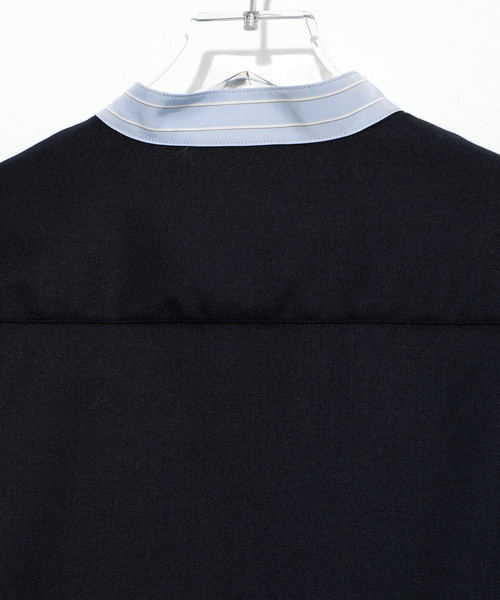 STUDIOUS（ステュディオス）の「【STUDIOUS】ソフトウォームクロスクレリックバンドカラーシャツ（シャツ/ブラウス・メンズ・ダークグレー/ベージュ/ネイビー・1/2/3）」の8枚目の写真