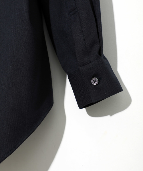 STUDIOUS（ステュディオス）の「【STUDIOUS】ソフトウォームクロスクレリックバンドカラーシャツ（シャツ/ブラウス・メンズ・ダークグレー/ベージュ/ネイビー・1/2/3）」の12枚目の写真