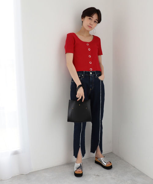 Ray BEAMS（レイビームス）の「Ray BEAMS / ワンハンドル バッグ（ハンドバッグ・レディース・ブラック/ナチュラル・ONE SIZE）」の3枚目の写真