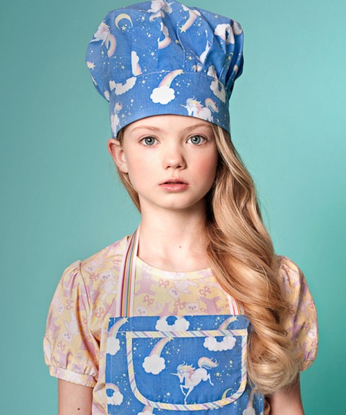 fafa（フェフェ）の「KYRA|コック帽（ハット・キッズ・ラベンダー/ブルー系その他/ホワイト系その他・S/M）」の2枚目の写真