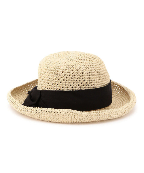Petit Honfleur（プチオンフルール）の「細編みペーパーハット（ハット・レディース・ベージュ/アイボリー・フリー）」の4枚目の写真