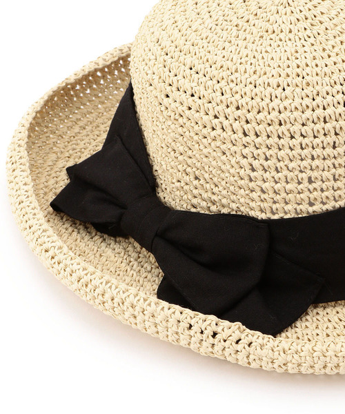 Petit Honfleur（プチオンフルール）の「細編みペーパーハット（ハット・レディース・ベージュ/アイボリー・フリー）」の5枚目の写真