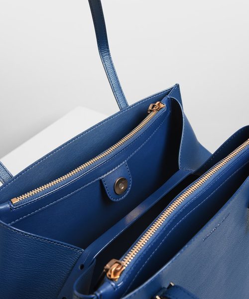 CHARLES&KEITH トートバッグ　ブルー Daylla ミニデイラー トートバッグ - デニムブルー | CHARLES