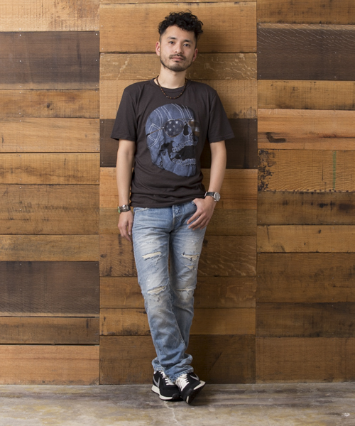 BEAMS（ビームス）の「○JUNK FOOD×BEAMS / 別注 American Skull TEE（Tシャツ/カットソー・メンズ・ブラック・SMALL/MEDIUM/LARGE/X-SMALL）」の3枚目の写真