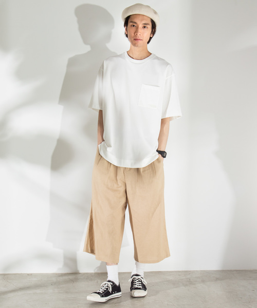 WEGO（ウィゴー）の「WEGO/麻レーヨンガウチョパンツ（スラックス・メンズ・ブラック/ベージュ/カーキ・SMALL/MEDIUM/LARGE）」の7枚目の写真
