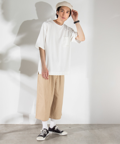 WEGO（ウィゴー）の「WEGO/麻レーヨンガウチョパンツ（スラックス・メンズ・ブラック/ベージュ/カーキ・SMALL/MEDIUM/LARGE）」の9枚目の写真