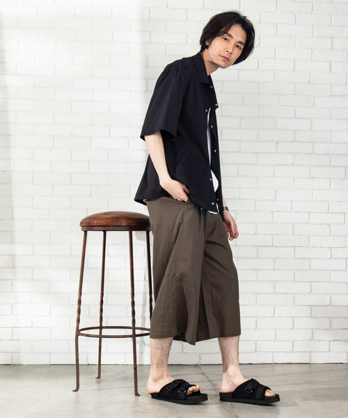 WEGO（ウィゴー）の「WEGO/麻レーヨンガウチョパンツ（スラックス・メンズ・ブラック/ベージュ/カーキ・SMALL/MEDIUM/LARGE）」の10枚目の写真