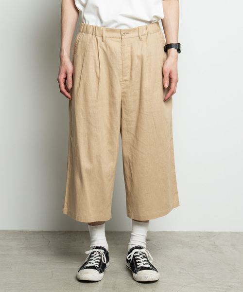 WEGO（ウィゴー）の「WEGO/麻レーヨンガウチョパンツ（スラックス・メンズ・ブラック/ベージュ/カーキ・SMALL/MEDIUM/LARGE）」の21枚目の写真