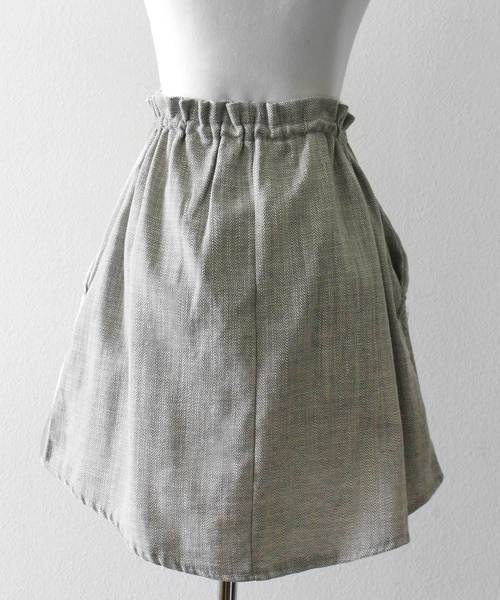 MODE ROBE（モードローブ）の「ドロストリネンミニスカート（スカート・レディース・グレー/ブラウン/ベージュ・FREE）」の9枚目の写真