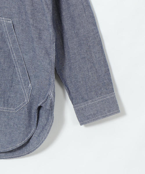 coen（コーエン）の「ワークバンドカラーロングオーバーシャツ（シャツ/ブラウス・メンズ・ネイビー/ホワイト・LARGE/X-LARGE/MEDIUM/SMALL）」の22枚目の写真