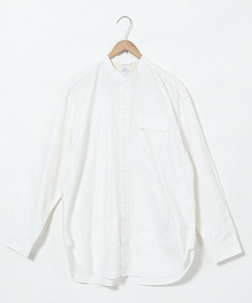 coen（コーエン）の「ワークバンドカラーロングオーバーシャツ（シャツ/ブラウス・メンズ・ネイビー/ホワイト・LARGE/X-LARGE/MEDIUM/SMALL）」の18枚目の写真