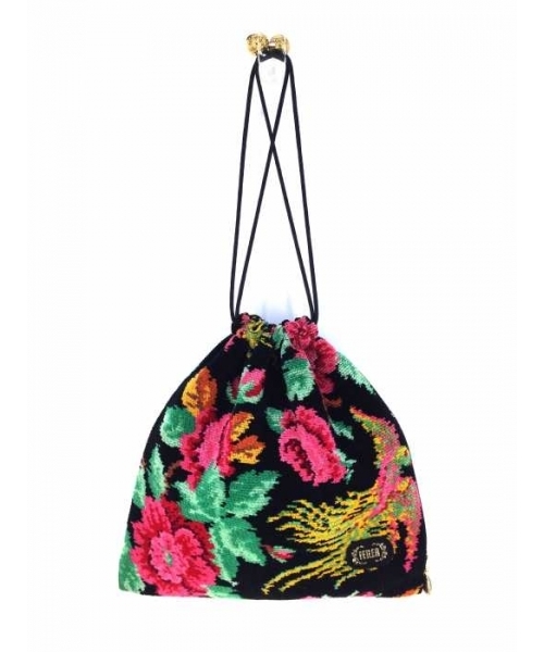 ブランド古着】チャック付 花柄 巾着 アクセサリーポーチ（ポーチ