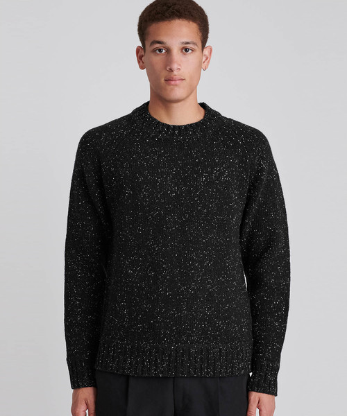 Saturdays NYC（サタデーズ ニューヨークシティ ）の「Miguel Speckles Sweater（ニット/セーター・メンズ・ブラック/ネイビー/グレー・X-SMALL/S/M/L/X-LARGE）」の2枚目の写真