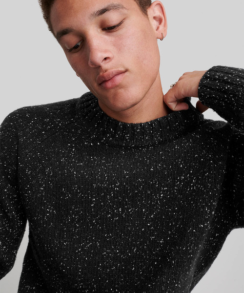 Saturdays NYC（サタデーズ ニューヨークシティ ）の「Miguel Speckles Sweater（ニット/セーター・メンズ・ブラック/ネイビー/グレー・X-SMALL/S/M/L/X-LARGE）」の6枚目の写真