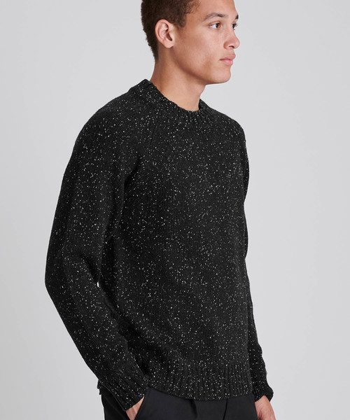 Saturdays NYC（サタデーズ ニューヨークシティ ）の「Miguel Speckles Sweater（ニット/セーター・メンズ・ブラック/ネイビー/グレー・X-SMALL/S/M/L/X-LARGE）」の4枚目の写真