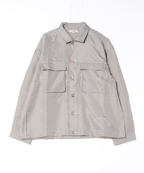 STYLEBLOCK（スタイルブロック）の「チェック柄ビッグシルエットオープンカラーワークシャツ（その他アウター・メンズ・ホワイト/ベージュ/ブラウン系その他/ブラウン系その他2・M/L/LL）」の2枚目の写真