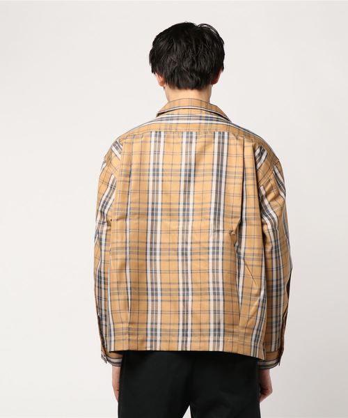 STYLEBLOCK（スタイルブロック）の「チェック柄ビッグシルエットオープンカラーワークシャツ（その他アウター・メンズ・ホワイト/ベージュ/ブラウン系その他/ブラウン系その他2・M/L/LL）」の6枚目の写真