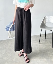 夏にぴったり！リネン入りワイドイージーパンツ