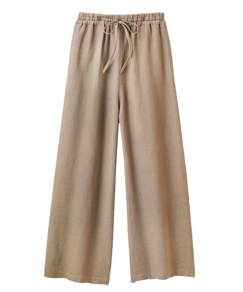 GeeRA(ジーラ)の「夏にぴったり!リネン入りワイドイージーパンツ(その他パンツ・レディース・カーキ/ブラック/モカ/ナチュラル/ブラウン/オレンジ/ブルー・MEDIUM/X-LARGE/SMALL/XX-LARGE/LARGE)」の9枚目の写真