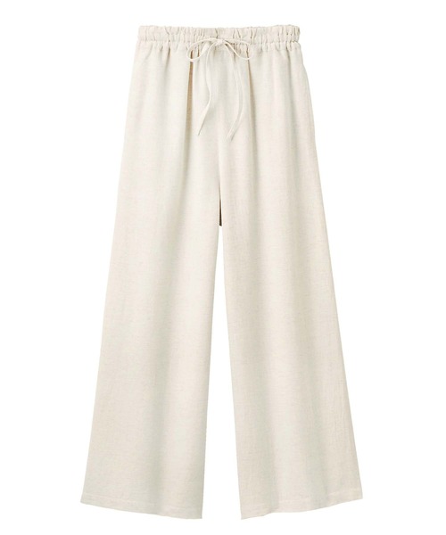 GeeRA(ジーラ)の「夏にぴったり!リネン入りワイドイージーパンツ(その他パンツ・レディース・カーキ/ブラック/モカ/ナチュラル/ブラウン/オレンジ/ブルー・MEDIUM/X-LARGE/SMALL/XX-LARGE/LARGE)」の10枚目の写真