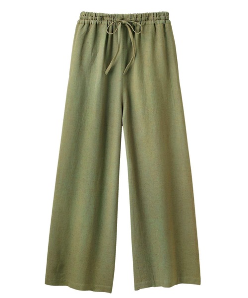 GeeRA(ジーラ)の「夏にぴったり!リネン入りワイドイージーパンツ(その他パンツ・レディース・カーキ/ブラック/モカ/ナチュラル/ブラウン/オレンジ/ブルー・MEDIUM/X-LARGE/SMALL/XX-LARGE/LARGE)」の11枚目の写真