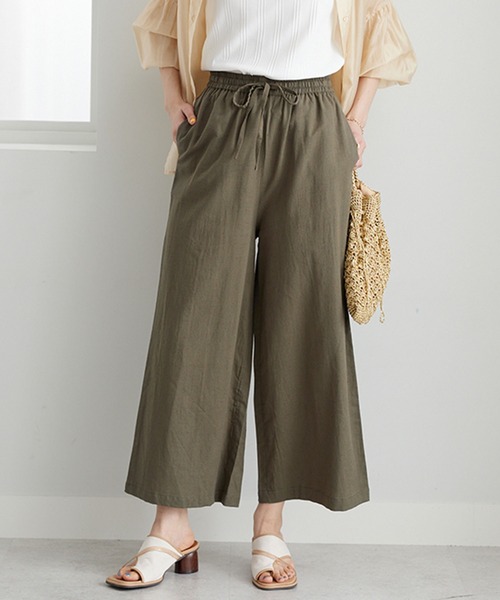 GeeRA(ジーラ)の「夏にぴったり!リネン入りワイドイージーパンツ(その他パンツ・レディース・カーキ/ブラック/モカ/ナチュラル/ブラウン/オレンジ/ブルー・MEDIUM/X-LARGE/SMALL/XX-LARGE/LARGE)」の18枚目の写真