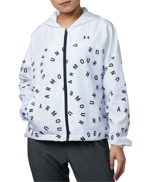 UNDER ARMOUR（アンダーアーマー）の「UAウーブン プリント フルジップフーディー(トレーニング/WOMEN)（その他アウター・レディース・ホワイト/ブラック/ブラック×ホワイト・XL/SM/MD/LG/150）」の2枚目の写真