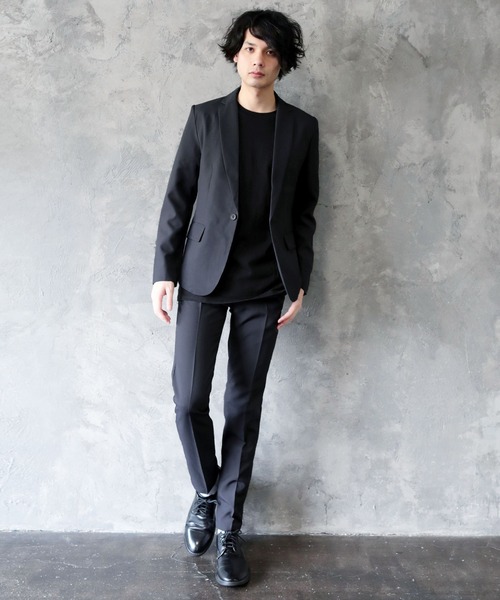 THE CASUAL（カジュアル）の「スーツ地 センタープレス テーパード スラックス【セットアップ対応】（スラックス・メンズ・ブラック/ネイビー/グレー/チャコール・S/M/L/XL）」の18枚目の写真