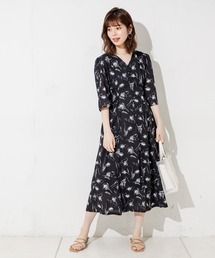 natural couture | 【WEB限定カラー有り】レトロフラワーワンピース(ワンピース)