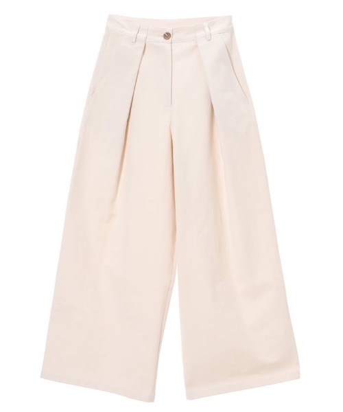 fifth（フィフス）の「フロントボタンタックロングワイドパンツ（その他パンツ・レディース・ベージュ・MEDIUM）」の2枚目の写真