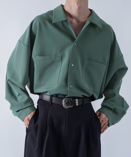 kutir（クティール）の「オーバーオープンカラーシャツ（シャツ/ブラウス・メンズ・ライトブルー/ライトグリーン/モカ・MEDIUM/LARGE）」の3枚目の写真